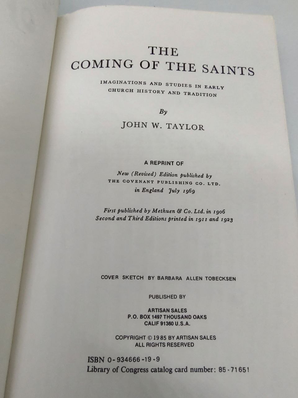 The Coming of the Saints: Imaginations and Studies in Early Church History and Tradition (1985) – John W. Taylor - Image 2